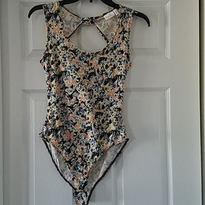 Colorful crewneck, tank bodysuit top